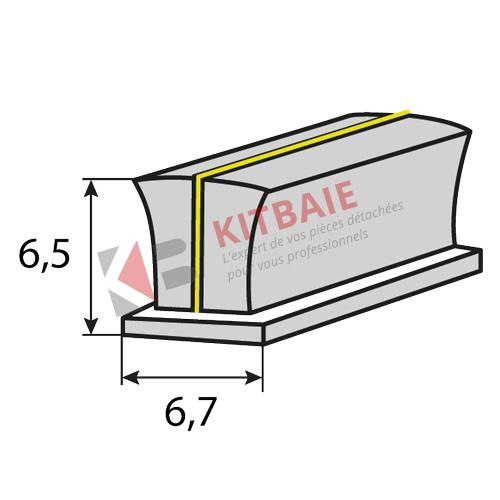 Joint-brosse alu fine pour baie coulissante - Dim: l6.7mm x h8mm AR01103 :  Kitbaie