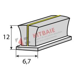 Joint-brosse alu fine pour baie coulissante - Dim: l4.8mm x h7mm AR01102 :  Kitbaie